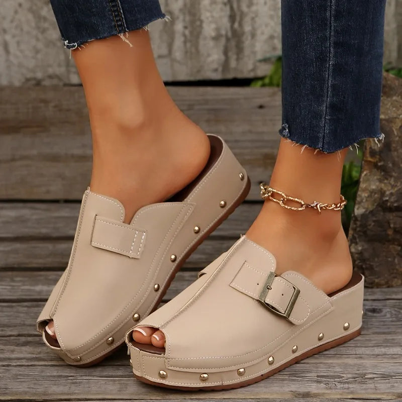 Serelina Buckle Slides