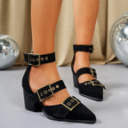 Arden Buckle Block Heels