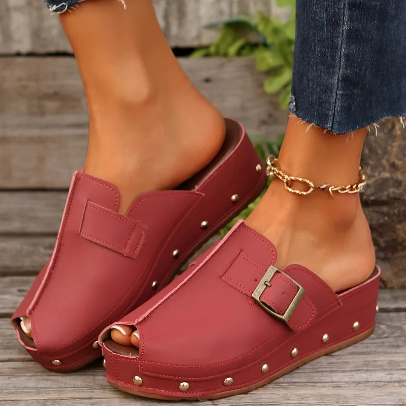 Serelina Buckle Slides