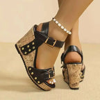 Marcena Buckle Wedges