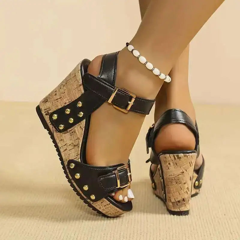 Marcena Buckle Wedges