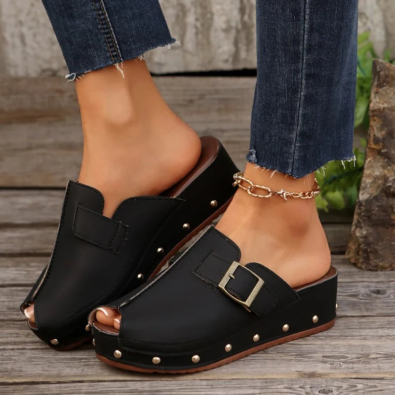 Serelina Buckle Slides