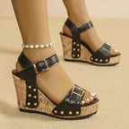 Marcena Buckle Wedges