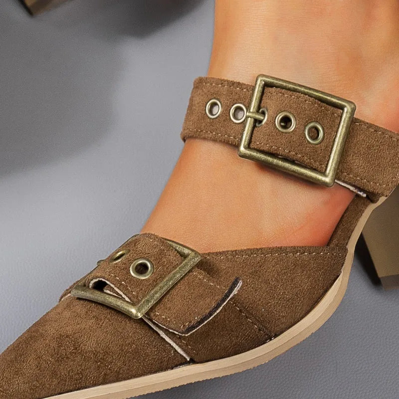 Arden Buckle Block Heels