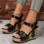 Marcena Buckle Wedges