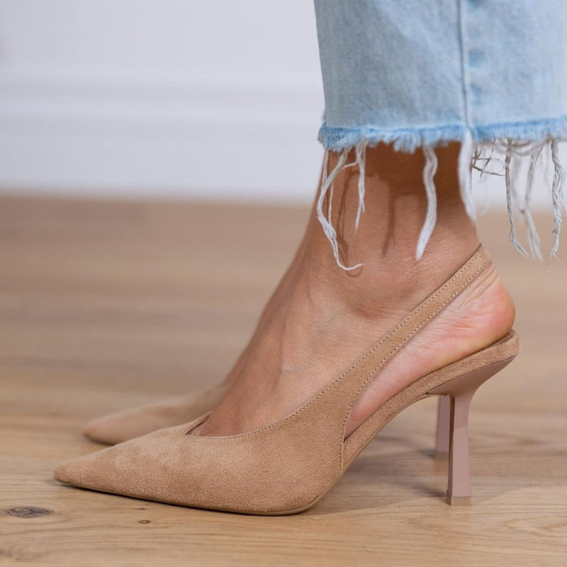 Giselle | Suede Slingback Heels