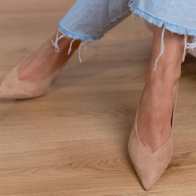 Giselle | Suede Slingback Heels