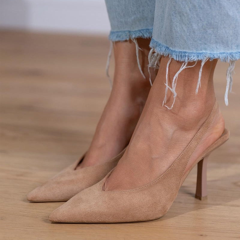 Giselle | Suede Slingback Heels