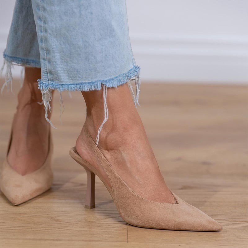 Giselle | Suede Slingback Heels